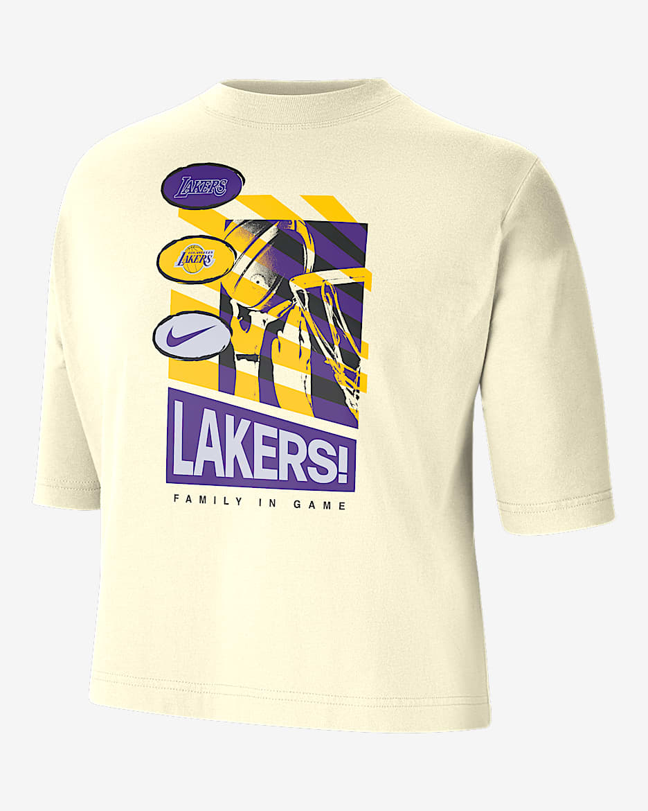 Los Angeles Lakers Courtside Women s Nike NBA Boxy T Shirt